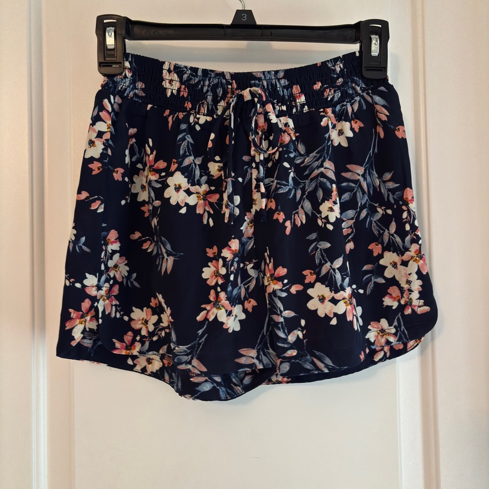 Joe B Floral High Waist Shorts - Navy and Pink